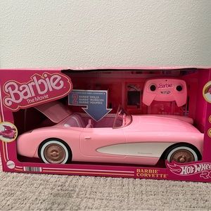Barbie the Movie HotWheels Pink Corvette Remote Control Car NEW